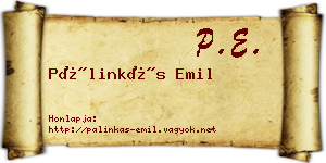 Pálinkás Emil névjegykártya